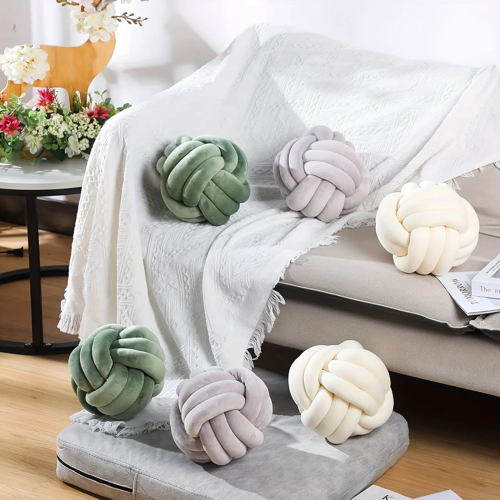 Art Deco Striped Knot Pillow – Modern Decorative Cushion