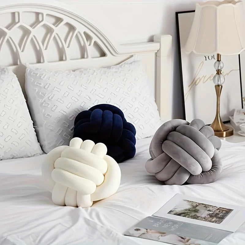 Art Deco Striped Knot Pillow – Modern Decorative Cushion