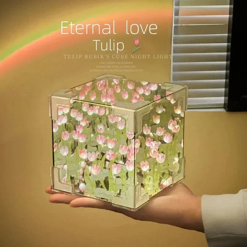 3D Tulip Flower Sea Night Lamp Kit – Romantic DIY Creative Gift