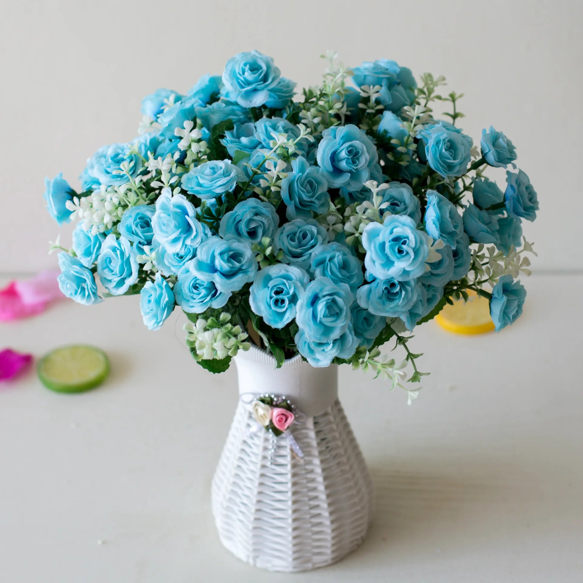 Artificial Mini Roses Bouquet – Elegant Home & Event Décor