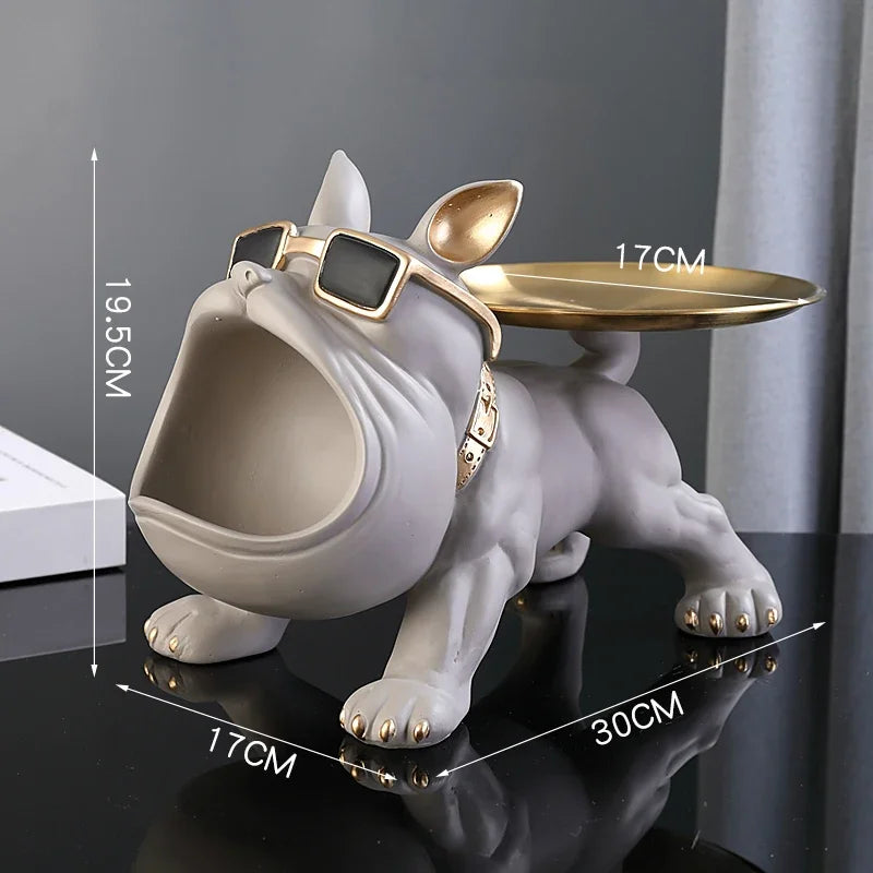 30cm Bulldog Figurine – Resin Dog Statue