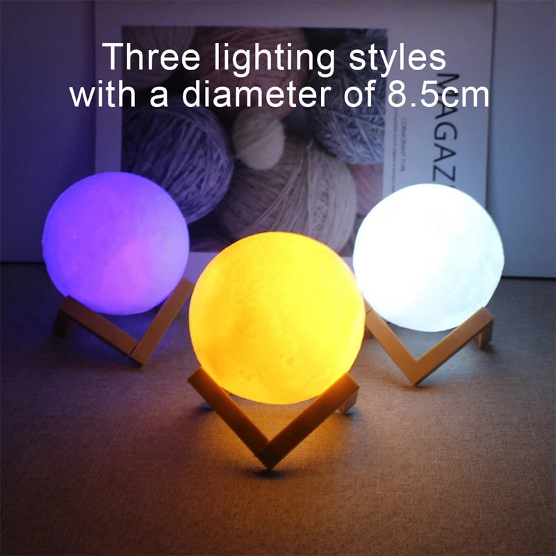 3D LED Moon Night Light – Galaxy Glow Décor
