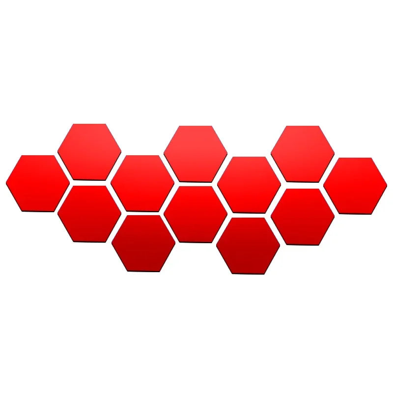 3D Hexagon Mirror Wall Stickers – Rose Gold