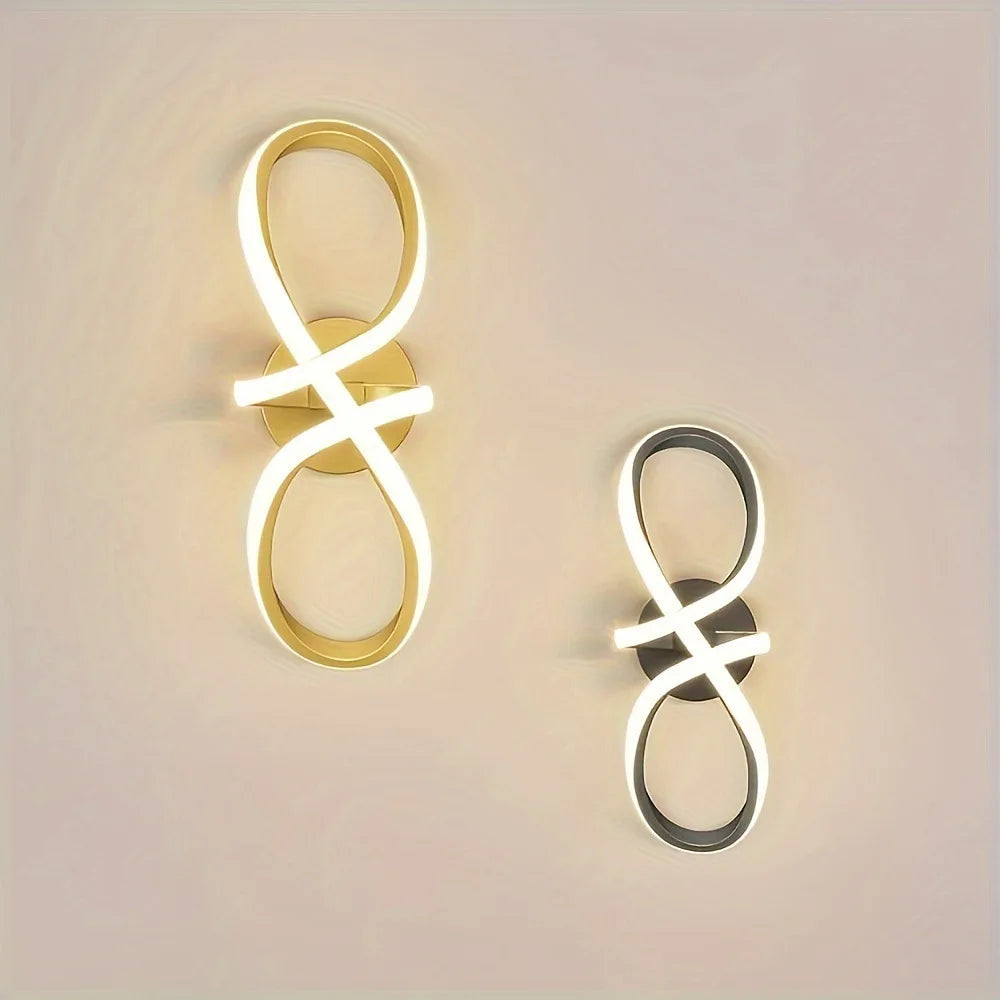 Modern LED Mobius Ring Wall Light – Black & Gold