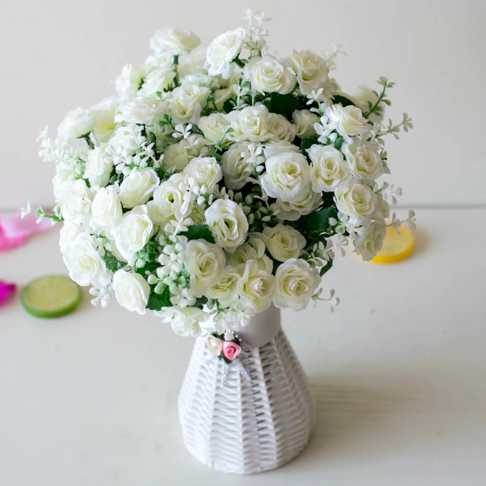 Artificial Mini Roses Bouquet – Elegant Home & Event Décor
