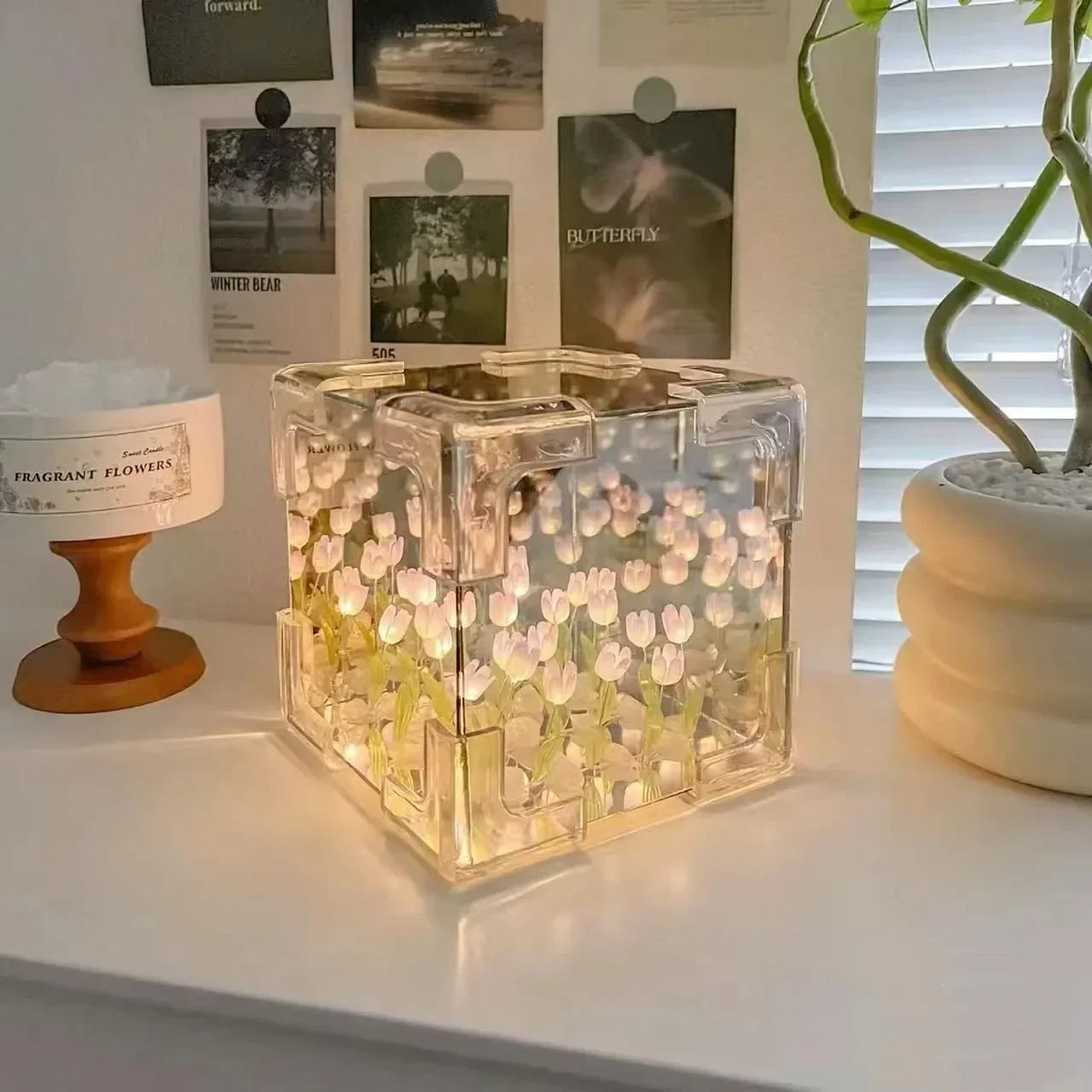 3D Tulip Flower Sea Night Lamp Kit – Romantic DIY Creative Gift