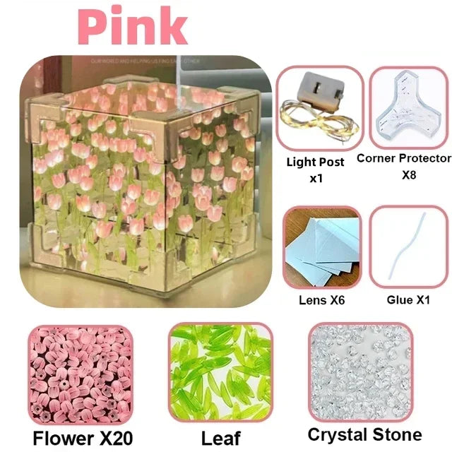 3D Tulip Flower Sea Night Lamp Kit – Romantic DIY Creative Gift