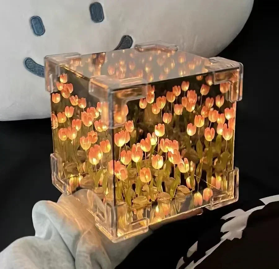 3D Tulip Flower Sea Night Lamp Kit – Romantic DIY Creative Gift