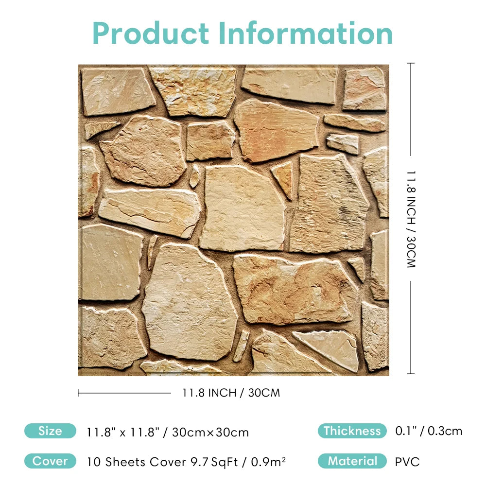 3D Faux Stone Wall Panels – Peel & Stick Décor