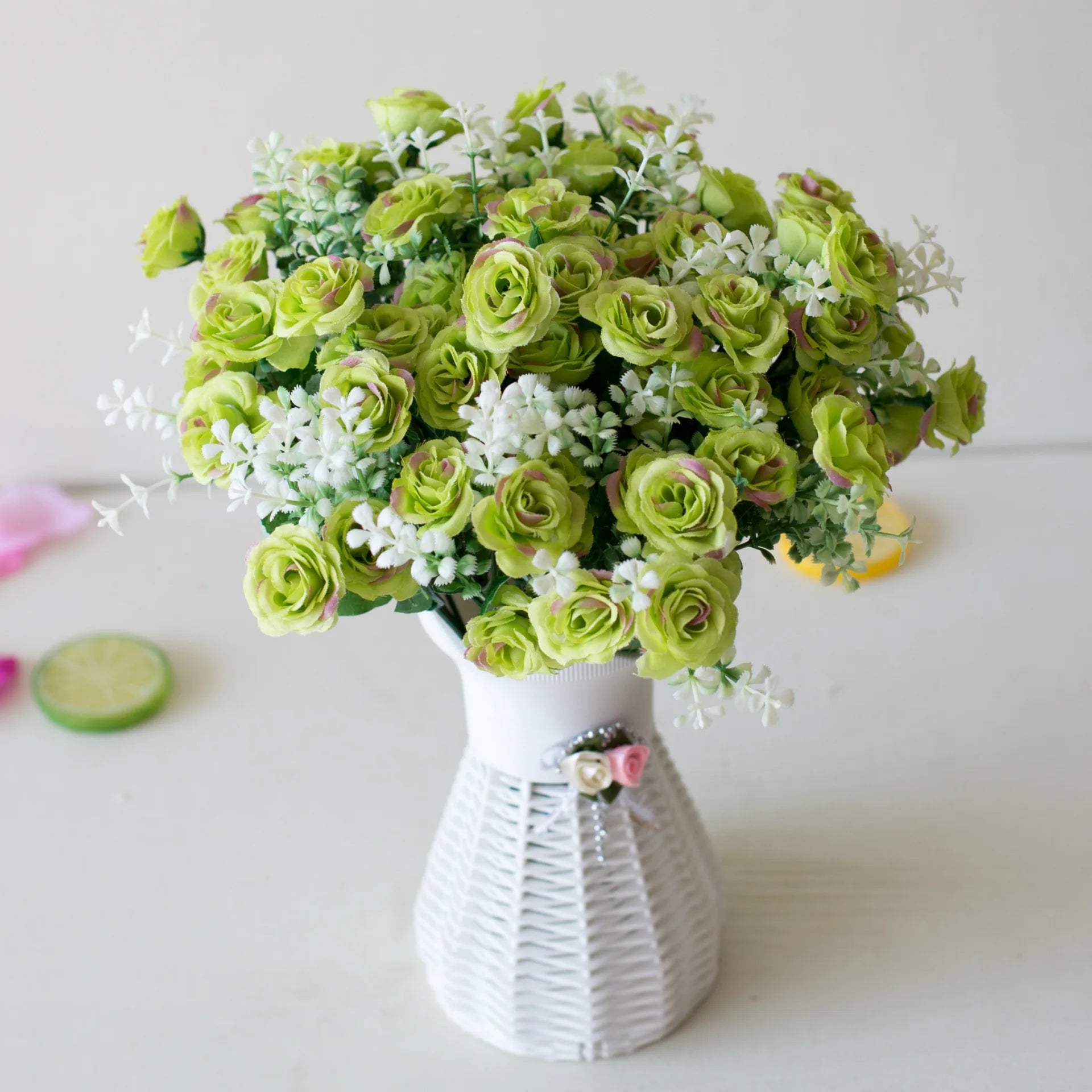 Artificial Mini Roses Bouquet – Elegant Home & Event Décor