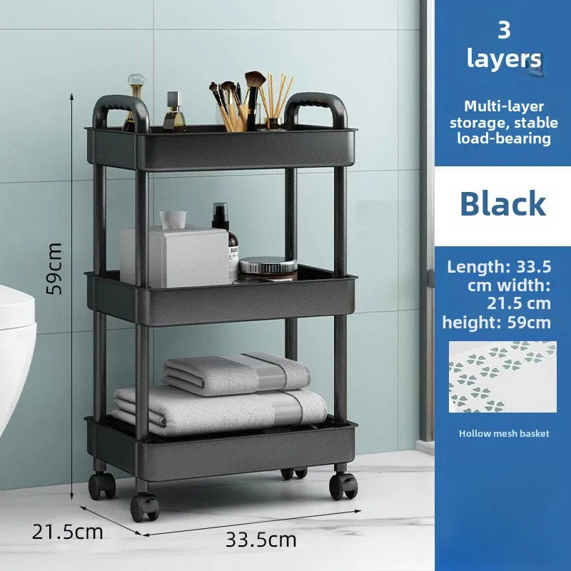 3-Tier Utility Rolling Cart – Multi-Purpose Storage