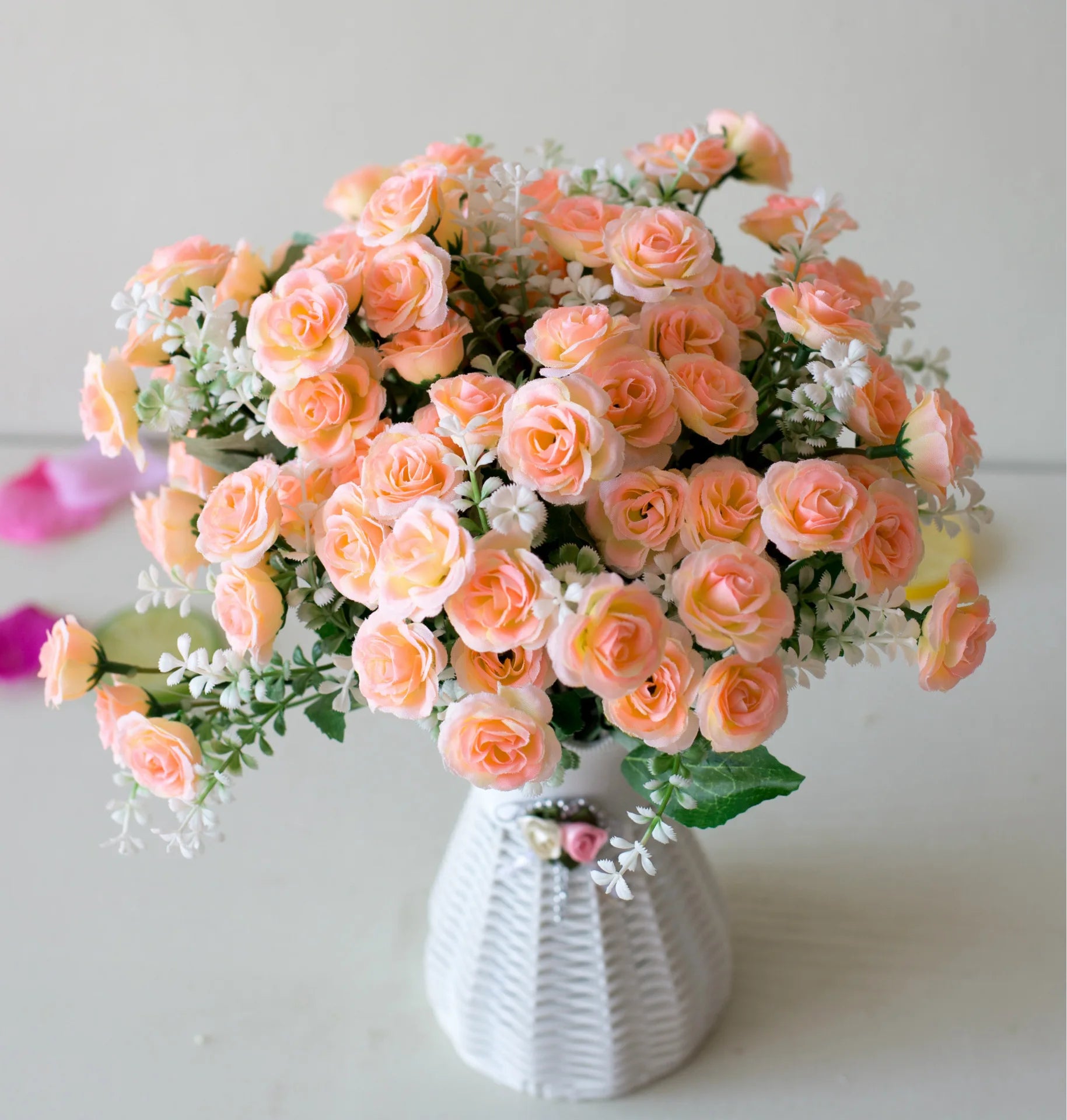 Artificial Mini Roses Bouquet – Elegant Home & Event Décor