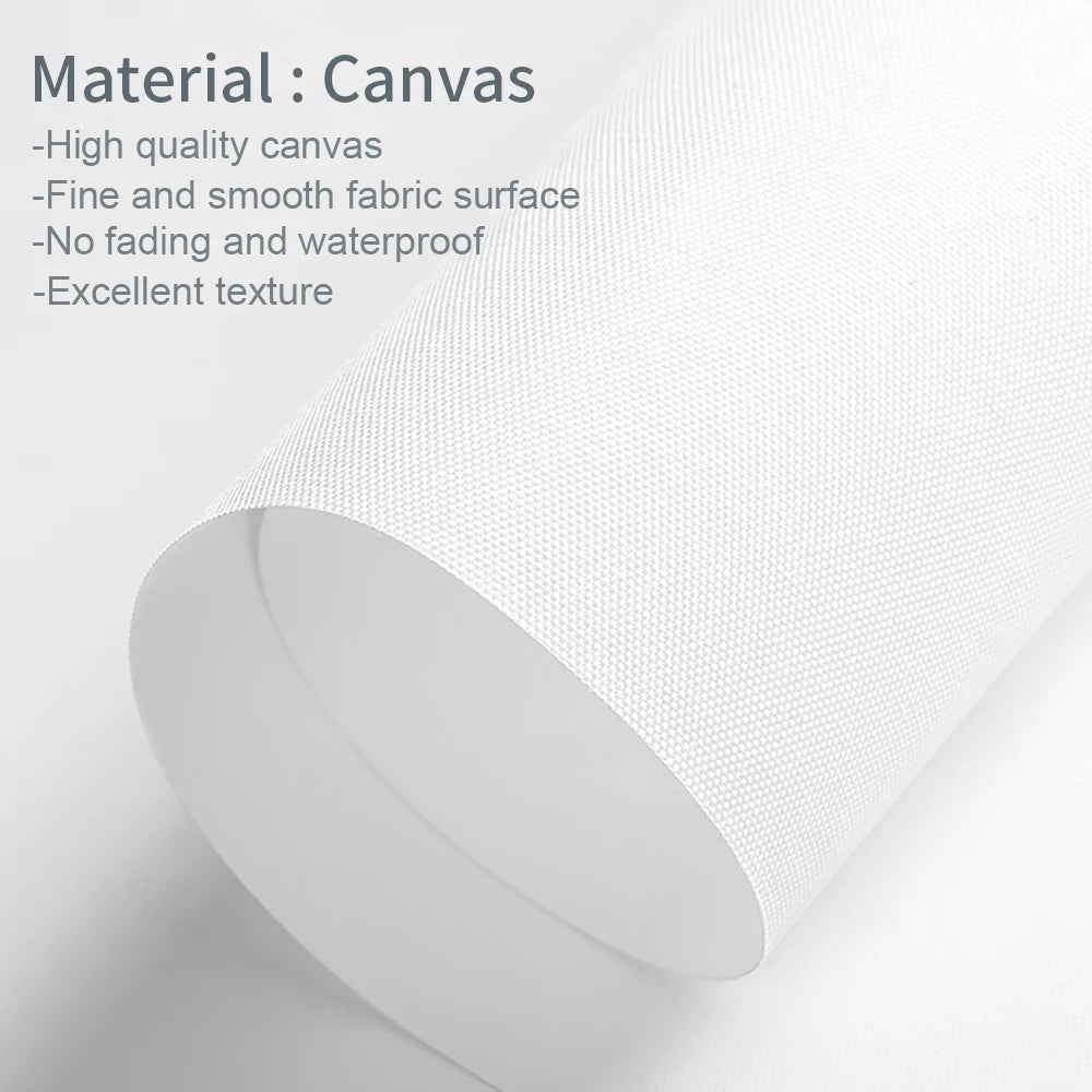 Frameless Beige Peony Canvas – Nordic Floral Wall Art