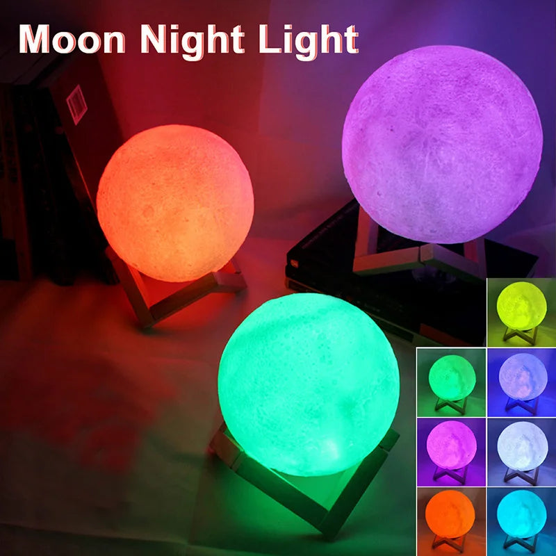 3D LED Moon Night Light – Galaxy Glow Décor