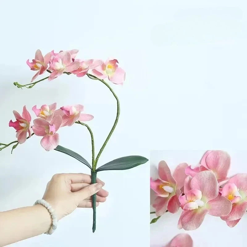 Silk Orchid with Leaves – Artificial Butterfly Orchid Bouquet