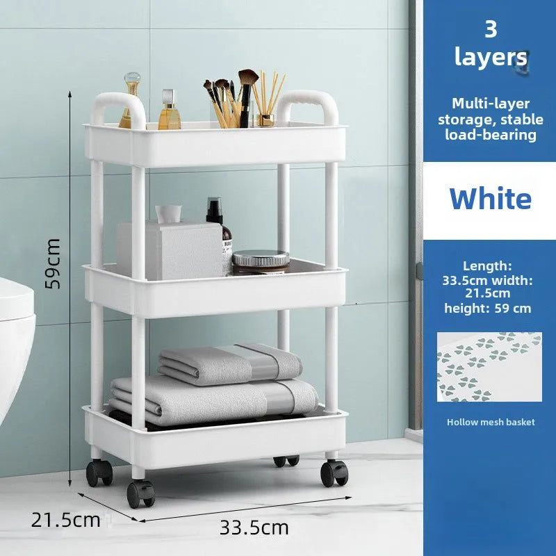 3-Tier Utility Rolling Cart – Multi-Purpose Storage