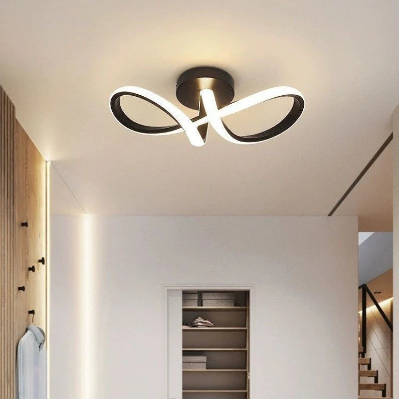 Modern LED Mobius Ring Wall Light – Black & Gold