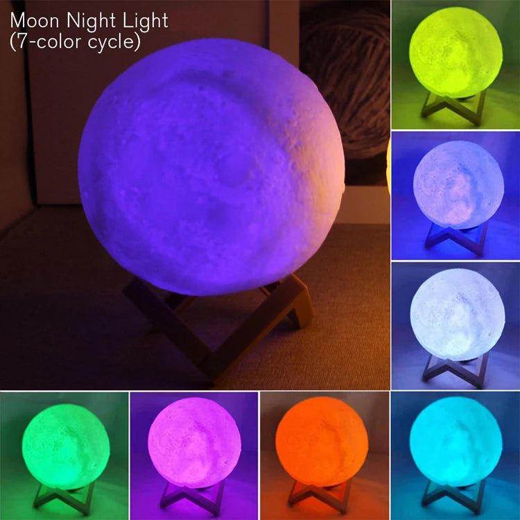 3D LED Moon Night Light – Galaxy Glow Décor