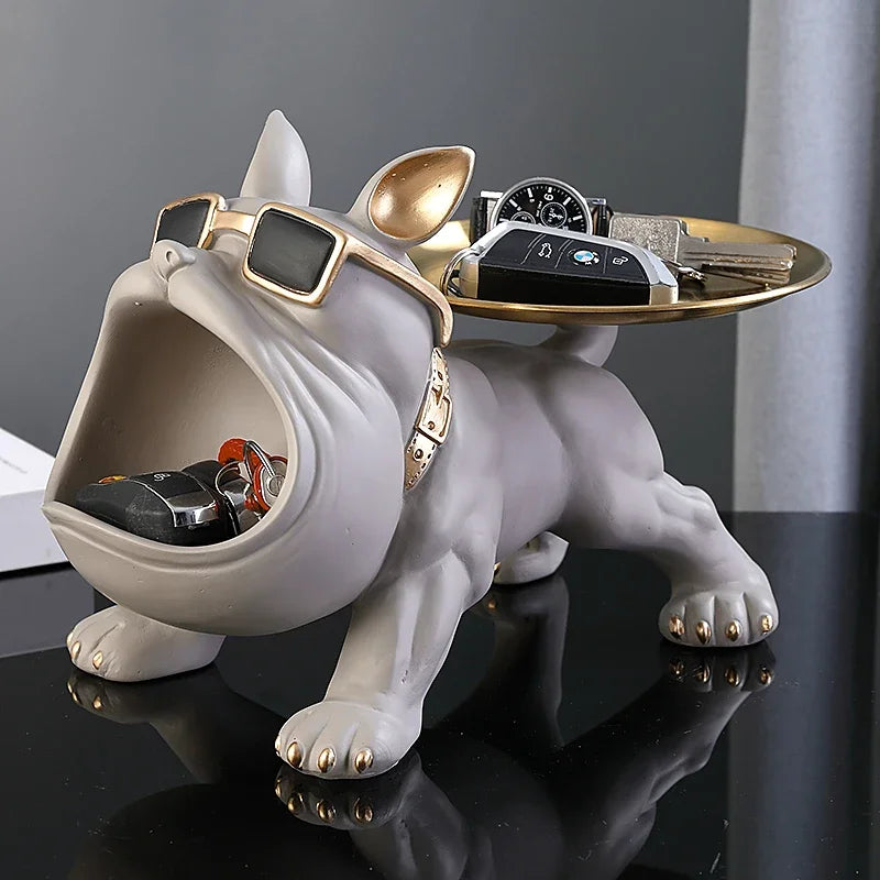 30cm Bulldog Figurine – Resin Dog Statue