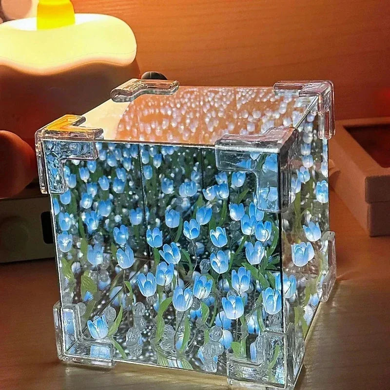 3D Tulip Flower Sea Night Lamp Kit – Romantic DIY Creative Gift