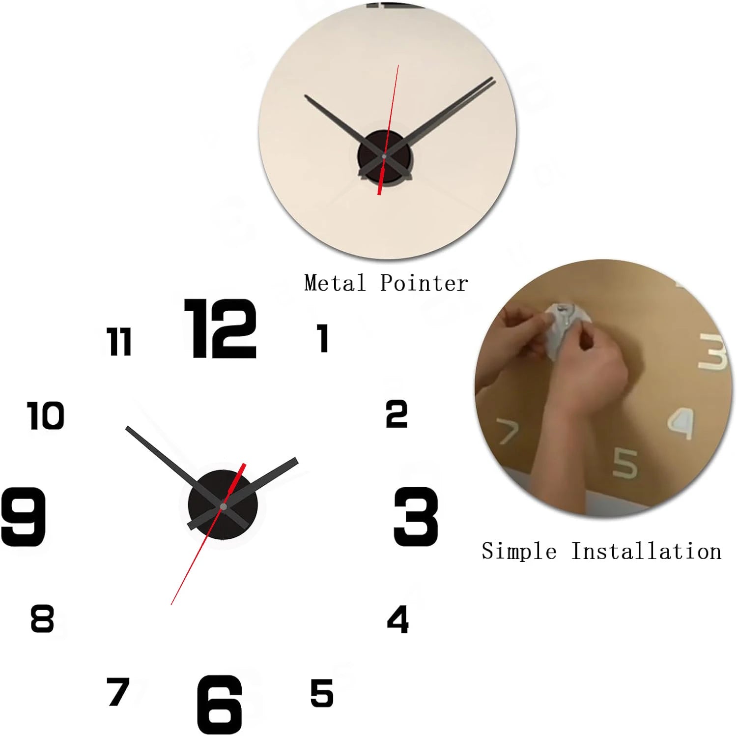 DIY Frameless Wall Clock – Silent Modern Décor