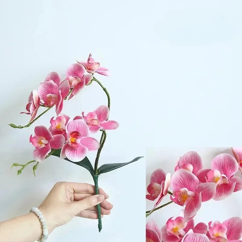 Silk Orchid with Leaves – Artificial Butterfly Orchid Bouquet