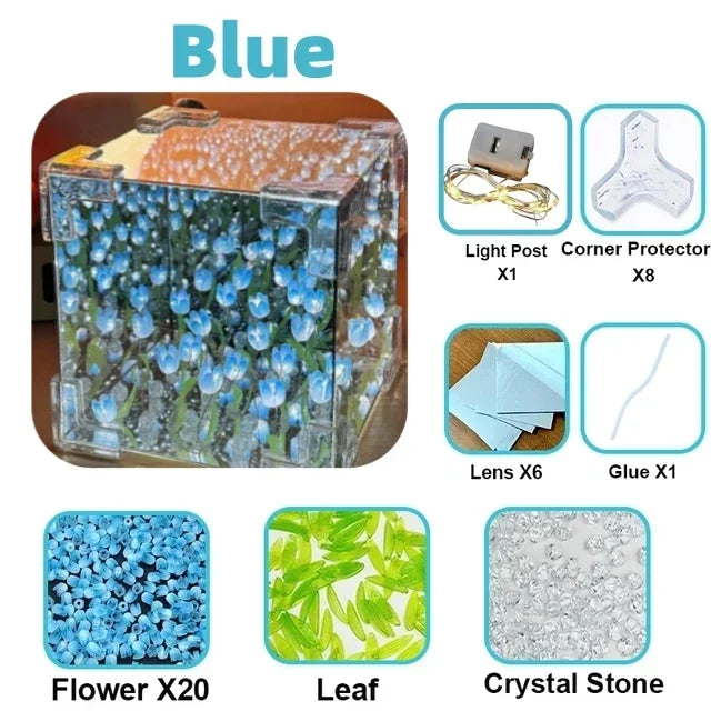 3D Tulip Flower Sea Night Lamp Kit – Romantic DIY Creative Gift