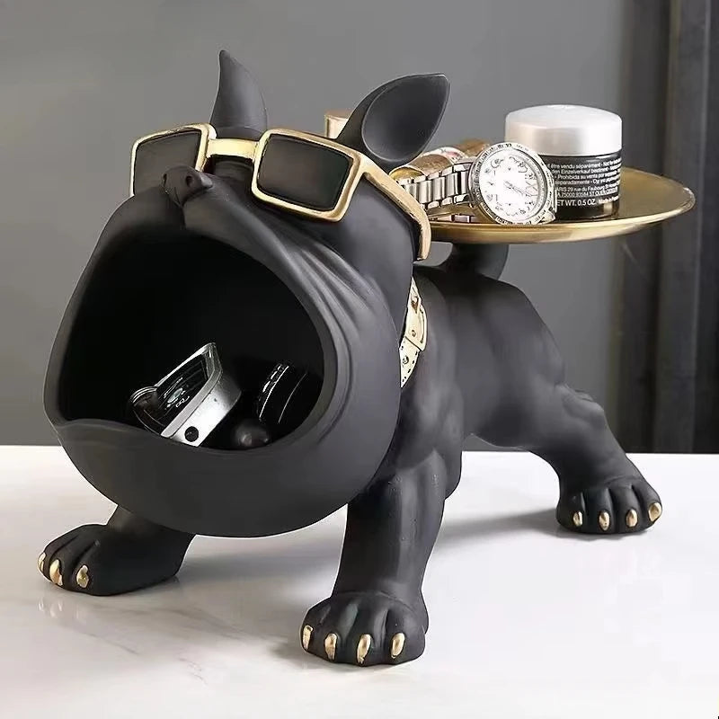 30cm Bulldog Figurine – Resin Dog Statue